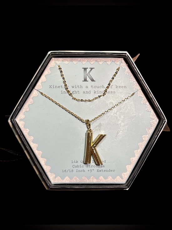 Jewelry - K Initial Pendant Necklace in Gold -